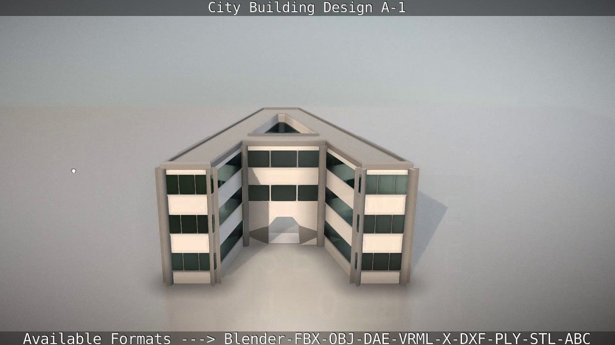 City Building Design A-1 Low-poly 3D model_31