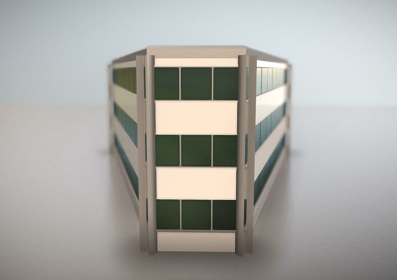 City Building Design A-1 Low-poly 3D model_6