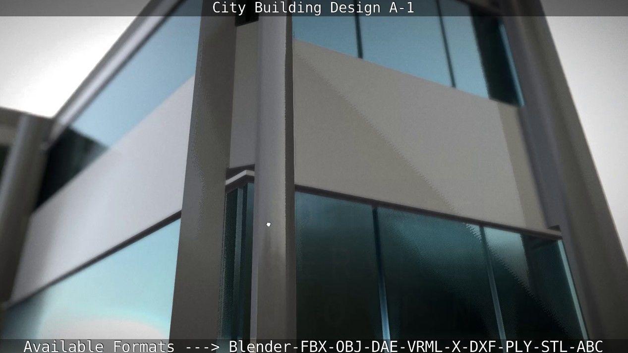 City Building Design A-1 Low-poly 3D model_75