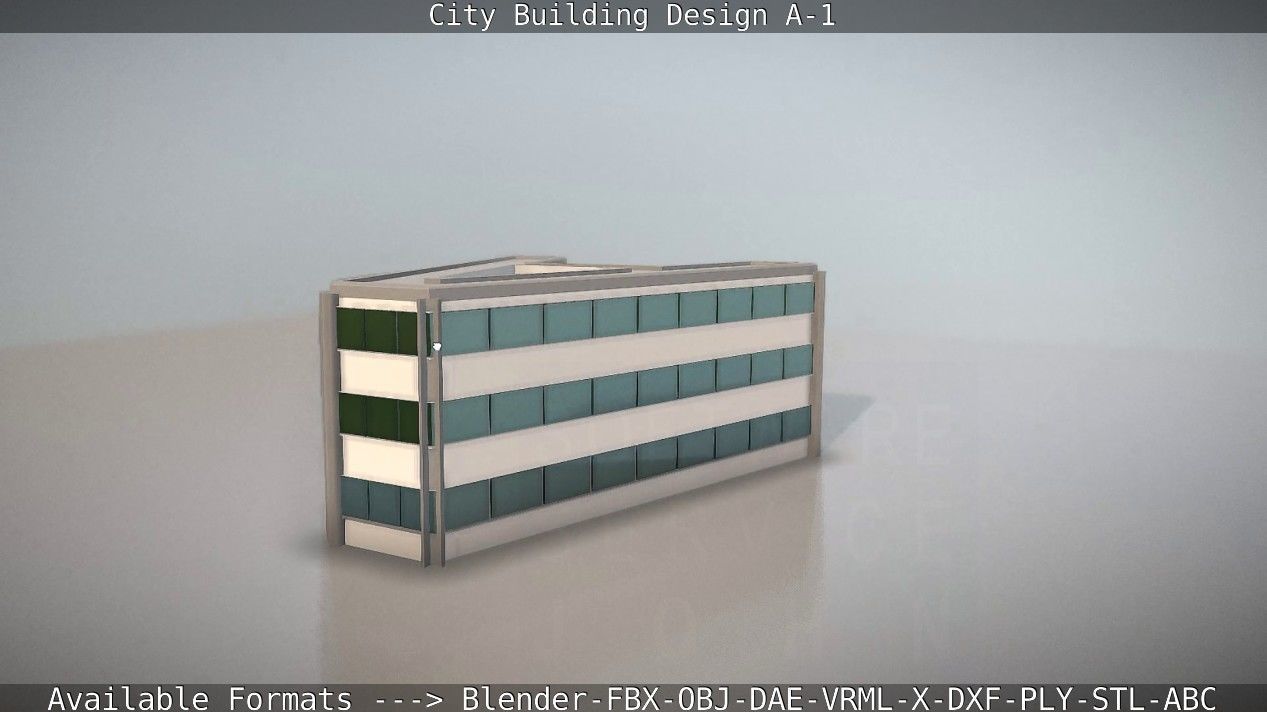City Building Design A-1 Low-poly 3D model_37