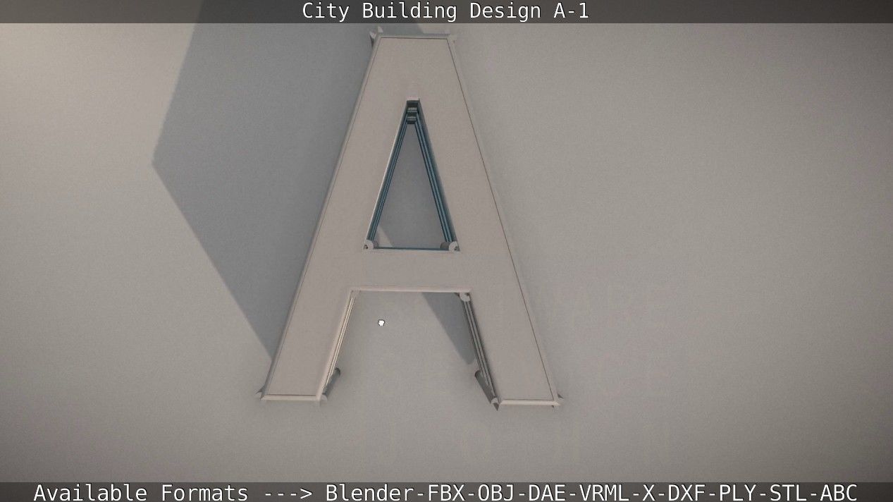 City Building Design A-1 Low-poly 3D model_25