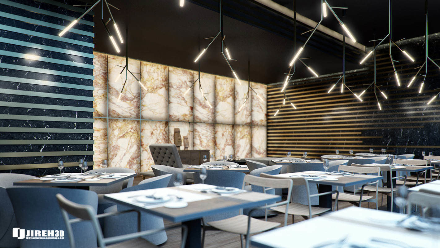VRay - C4D scene files - Restaurant Interior 3D model_3