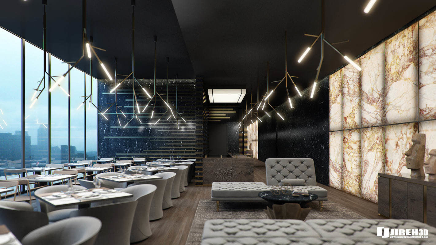 VRay - C4D scene files - Restaurant Interior 3D model_1