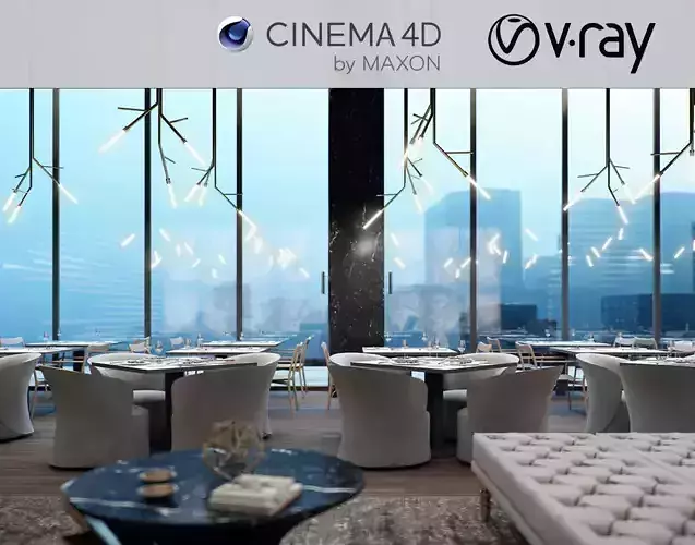 VRay - C4D scene files - Restaurant Interior 3D model