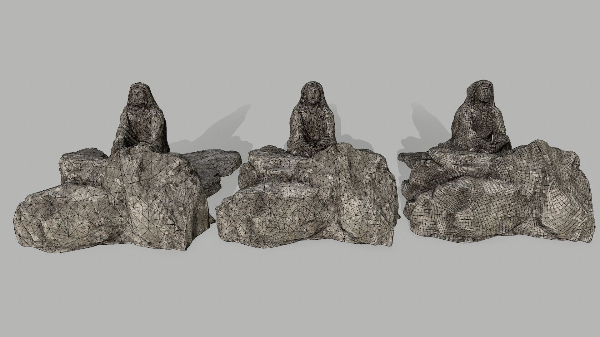 Jesus lord of rings statue Low-poly 3D model_11