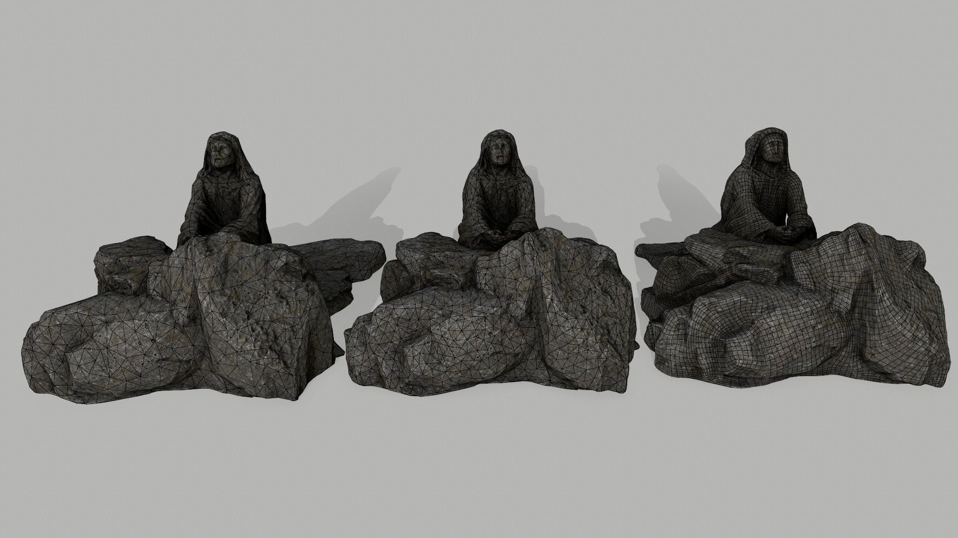 Jesus lord of rings statue Low-poly 3D model_11