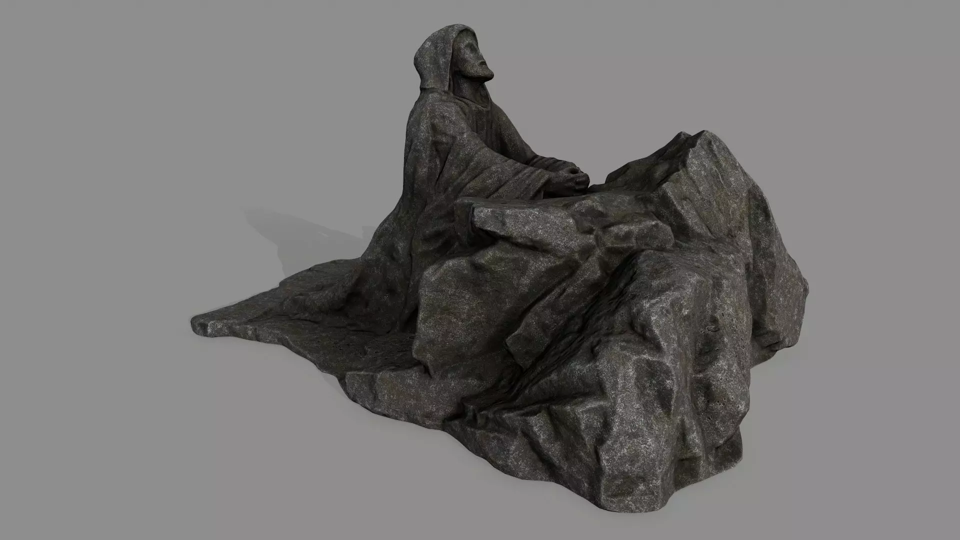 Jesus lord of rings statue Low-poly 3D model_0