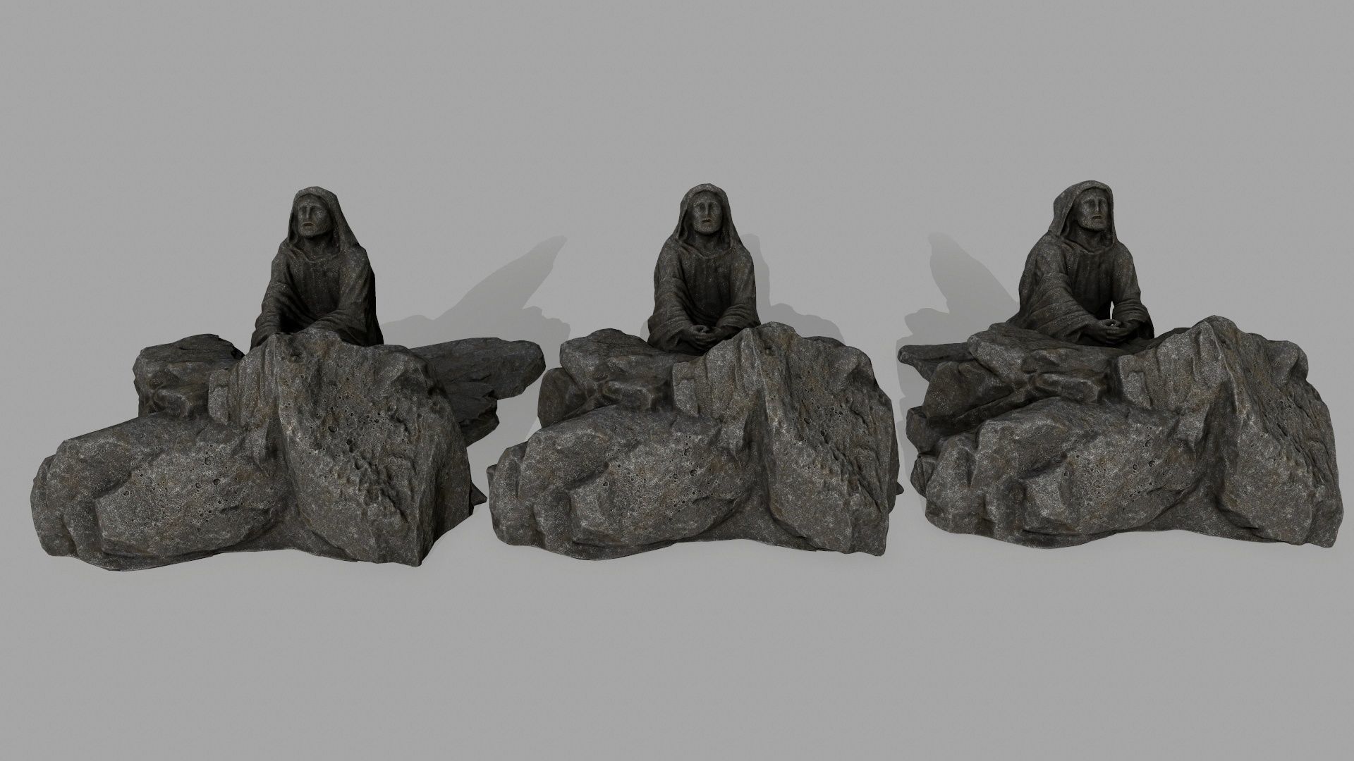 Jesus lord of rings statue Low-poly 3D model_10