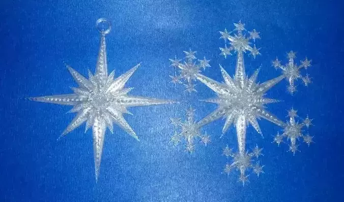 Star and Snowflake Star Ornament