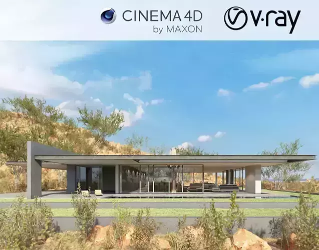 VRay - C4D scene files - House Jireh Exterior and Interior