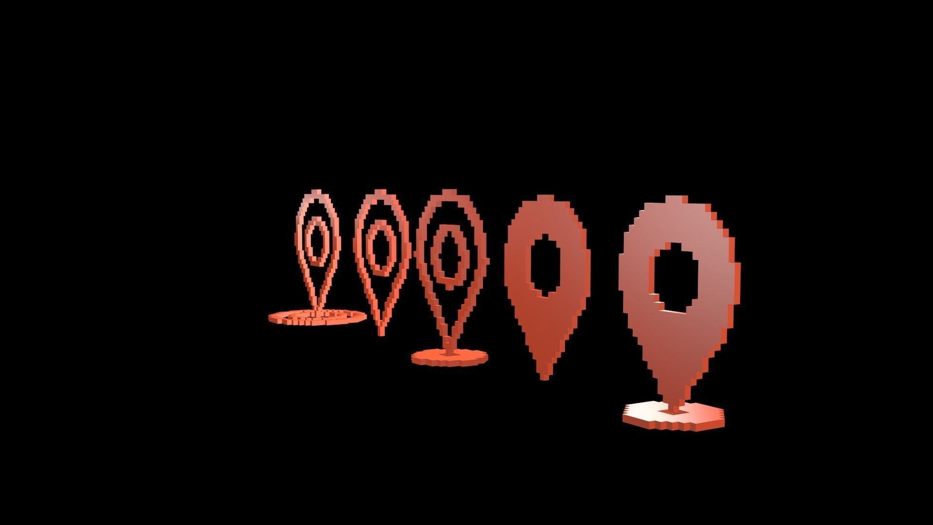 Geolocation characters voxel 3D model_1