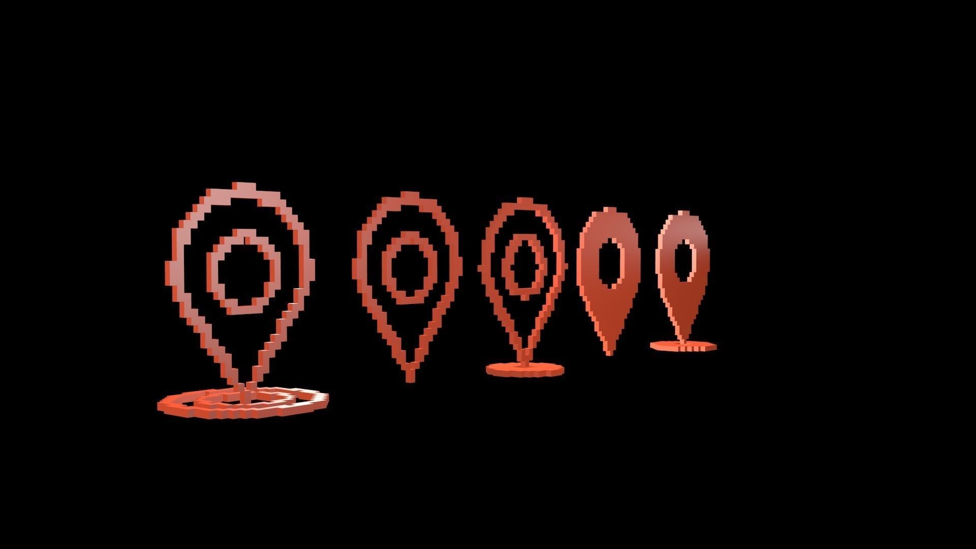 Geolocation characters voxel 3D model_2