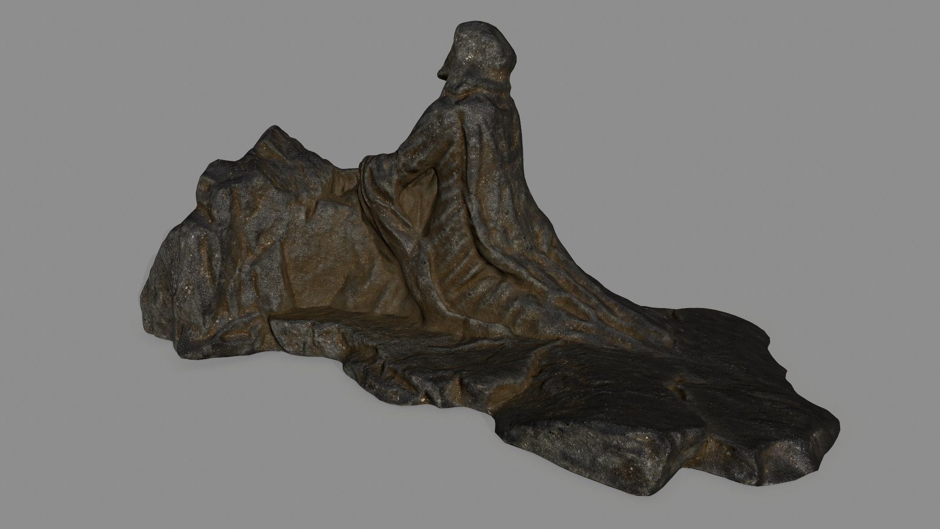 Jesus rock Low-poly 3D model_4