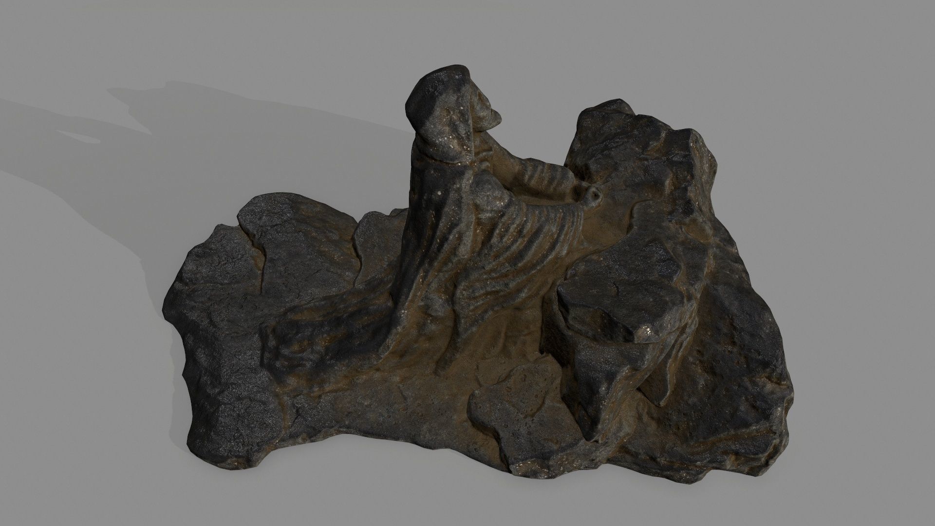 Jesus rock Low-poly 3D model_10