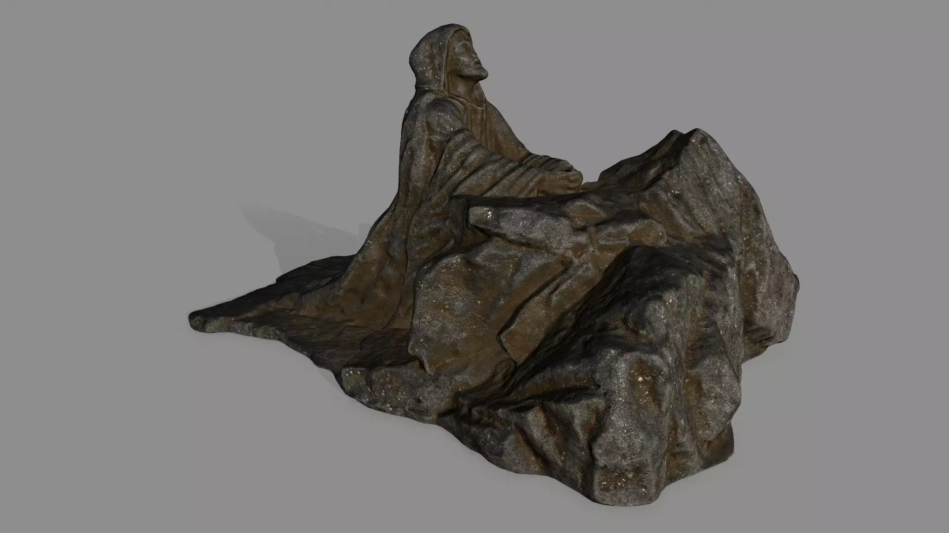 Jesus rock Low-poly 3D model_0