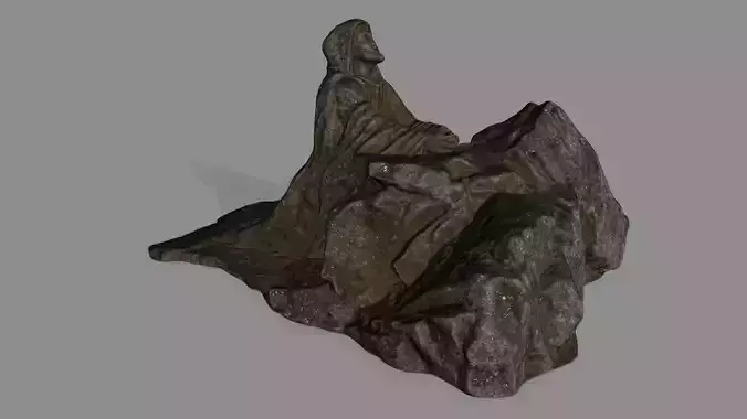 Jesus rock Low-poly 3D model