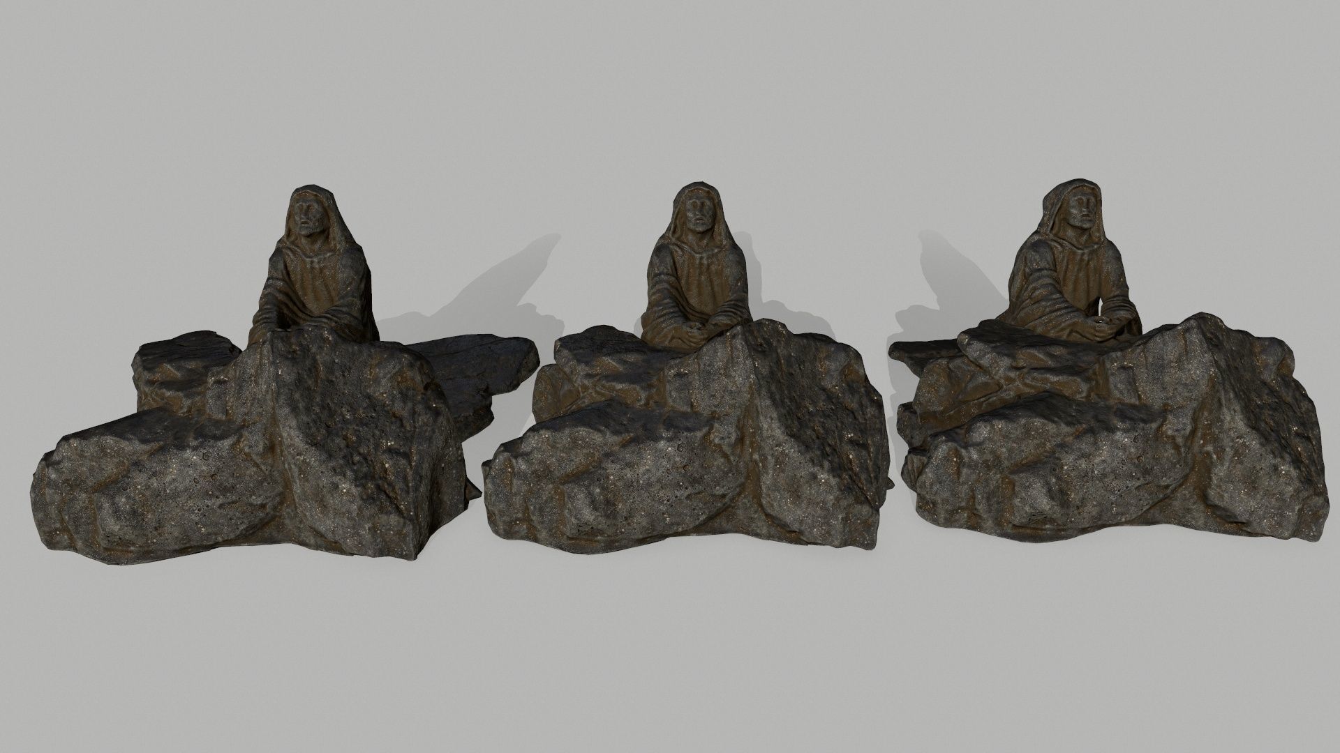 Jesus rock Low-poly 3D model_11