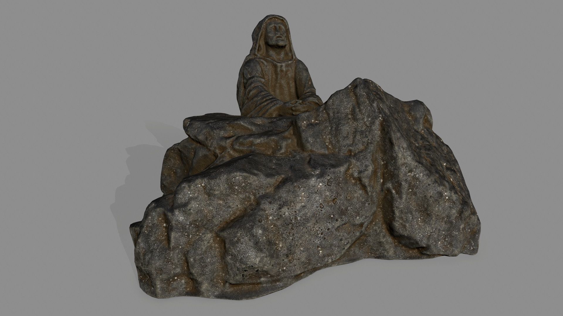 Jesus rock Low-poly 3D model_7