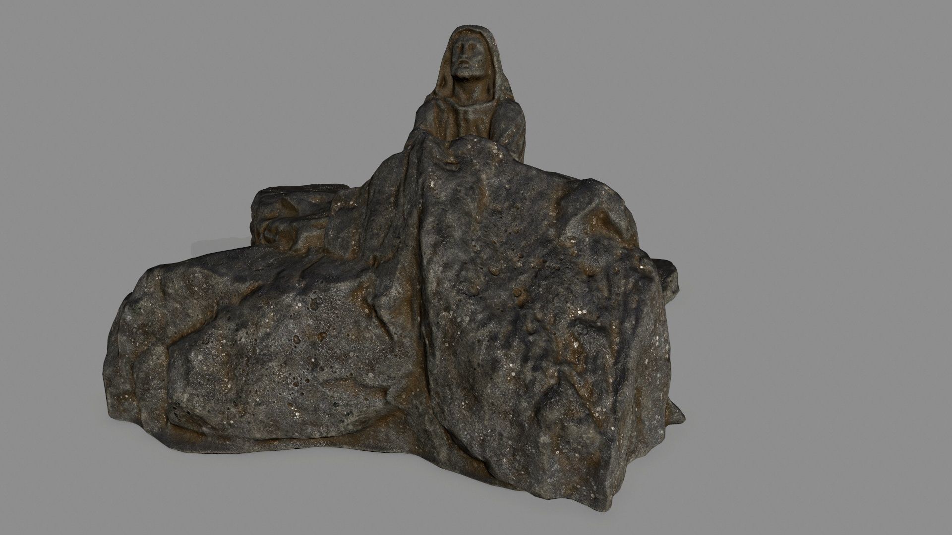 Jesus rock Low-poly 3D model_8