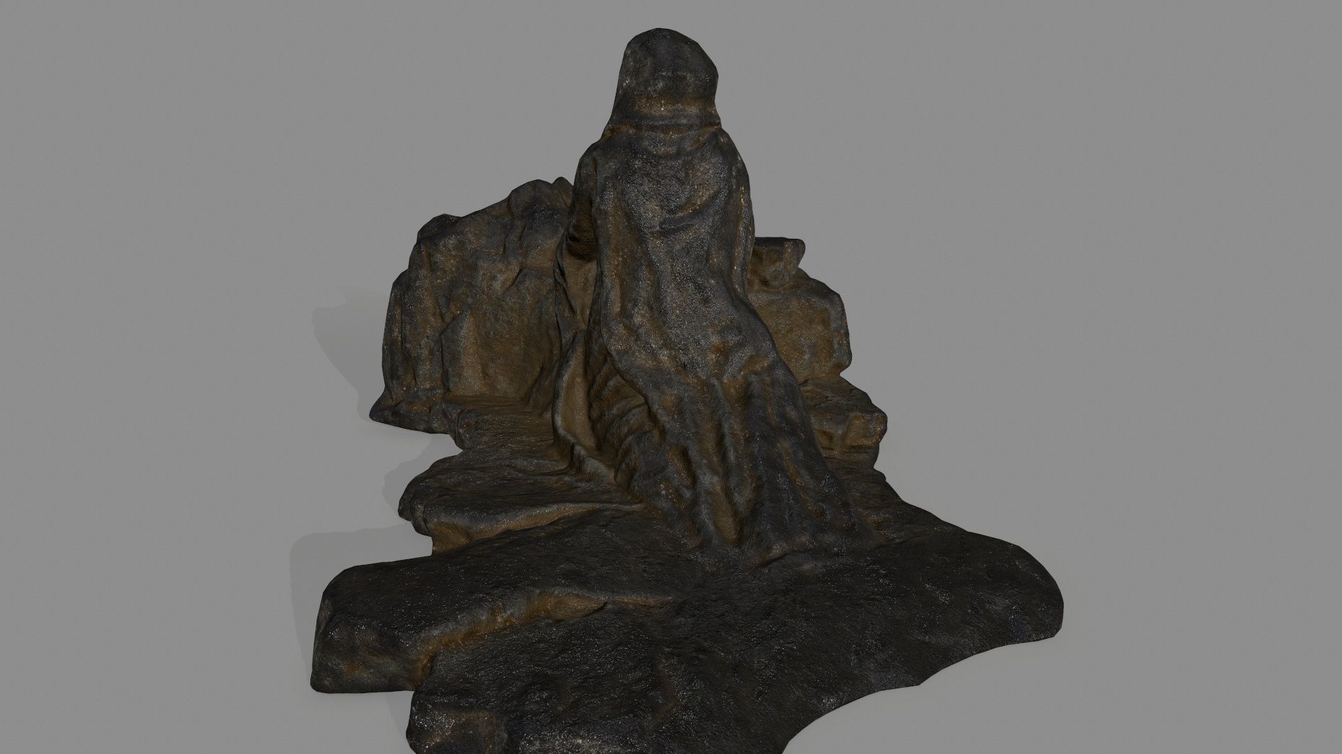 Jesus rock Low-poly 3D model_2