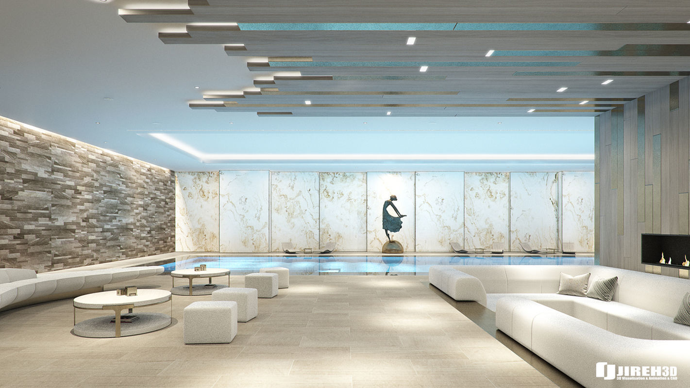 VRay - C4D Scene files - LUXURY RESIDENTIAL POOL  3D model_6