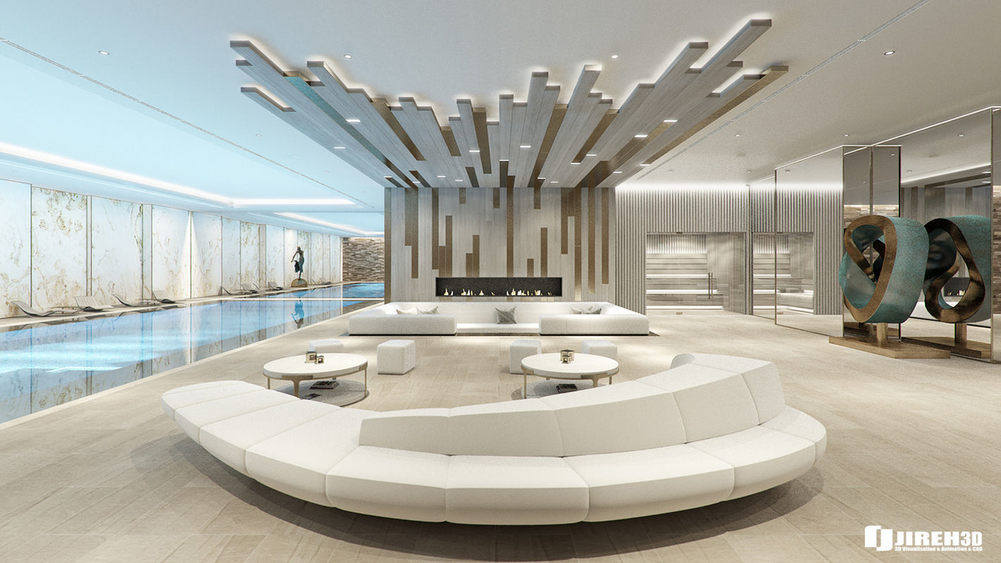 VRay - C4D Scene files - LUXURY RESIDENTIAL POOL  3D model_7