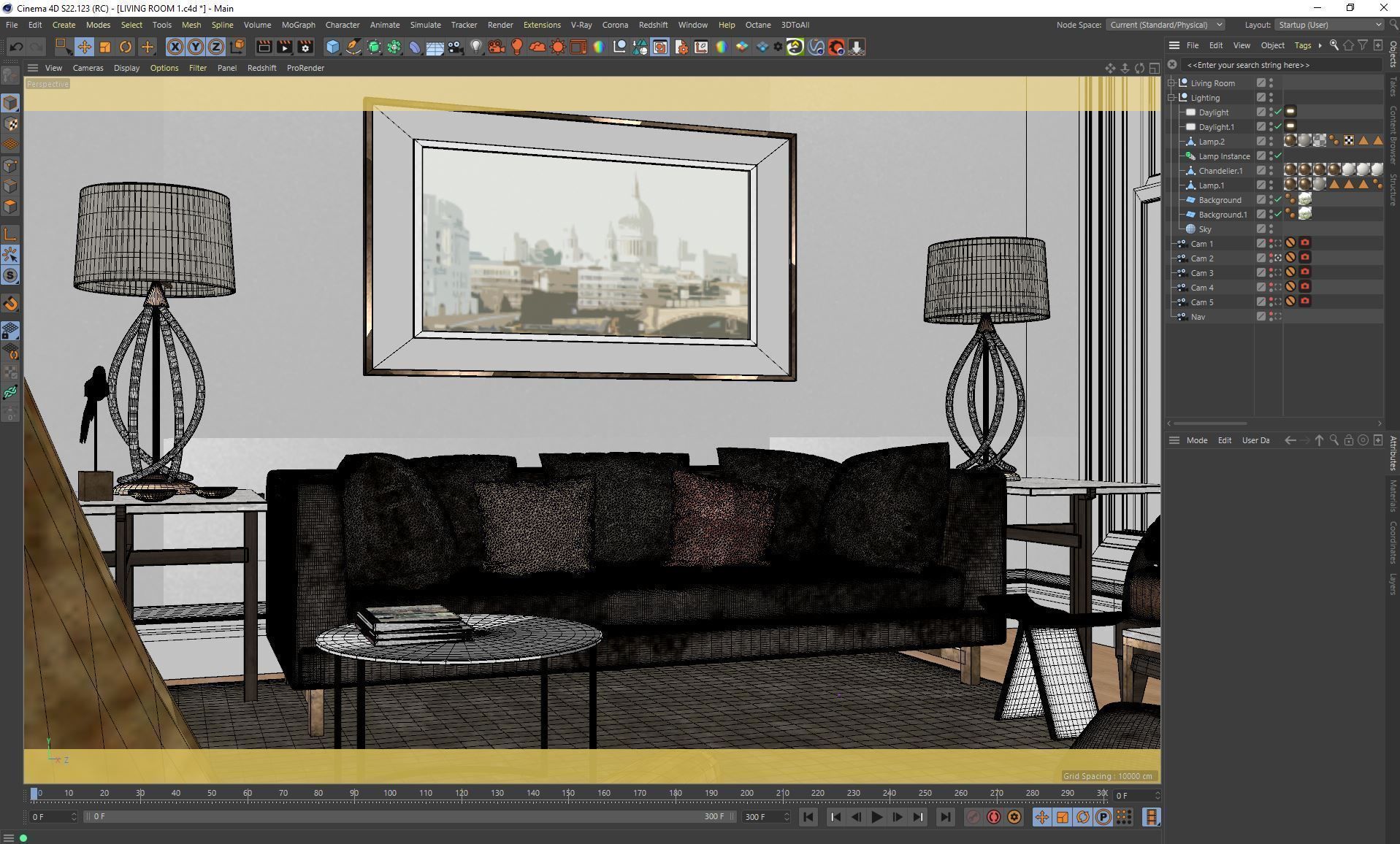 VRay - C4D Scene files - Living Room Interior 3D model_7