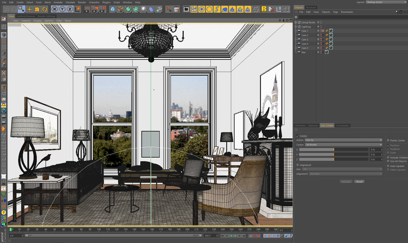 VRay - C4D Scene files - Living Room Interior 3D model_6