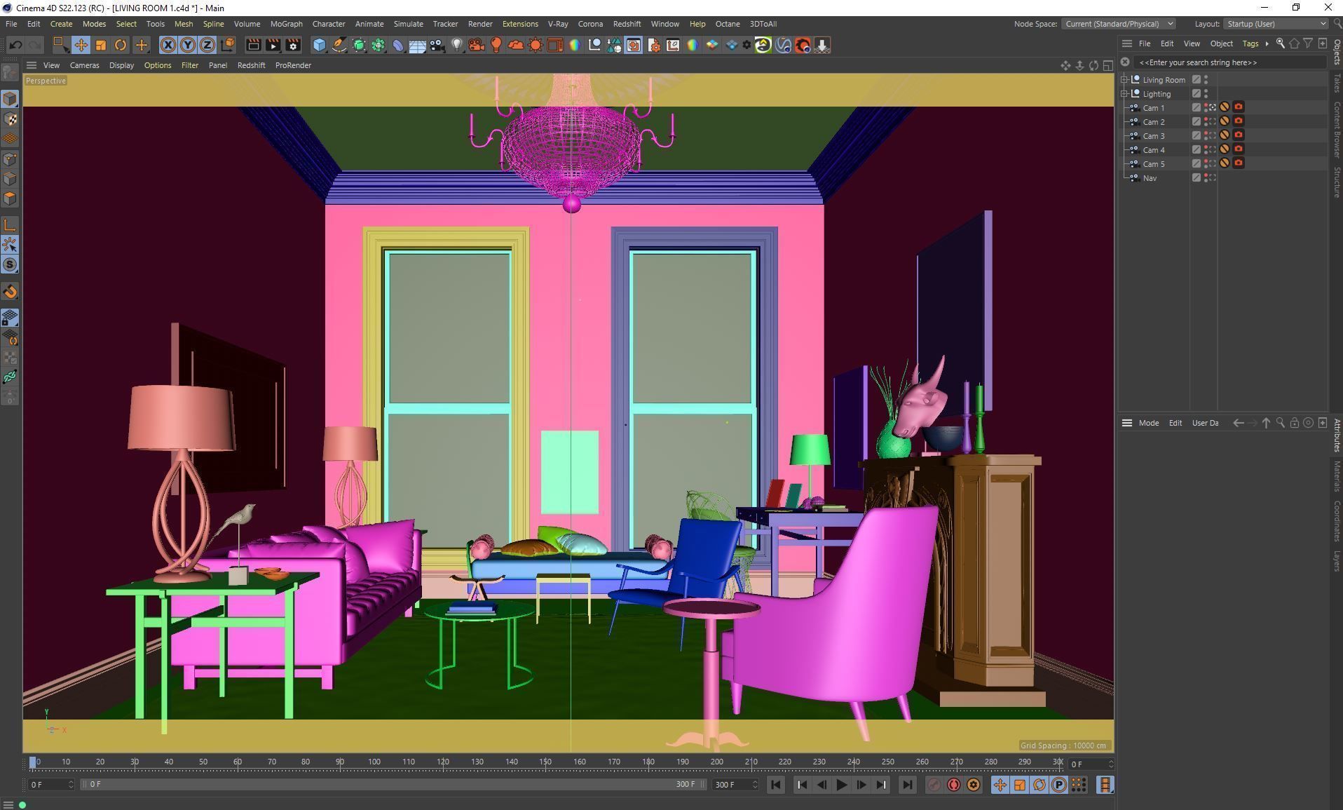 VRay - C4D Scene files - Living Room Interior 3D model_11