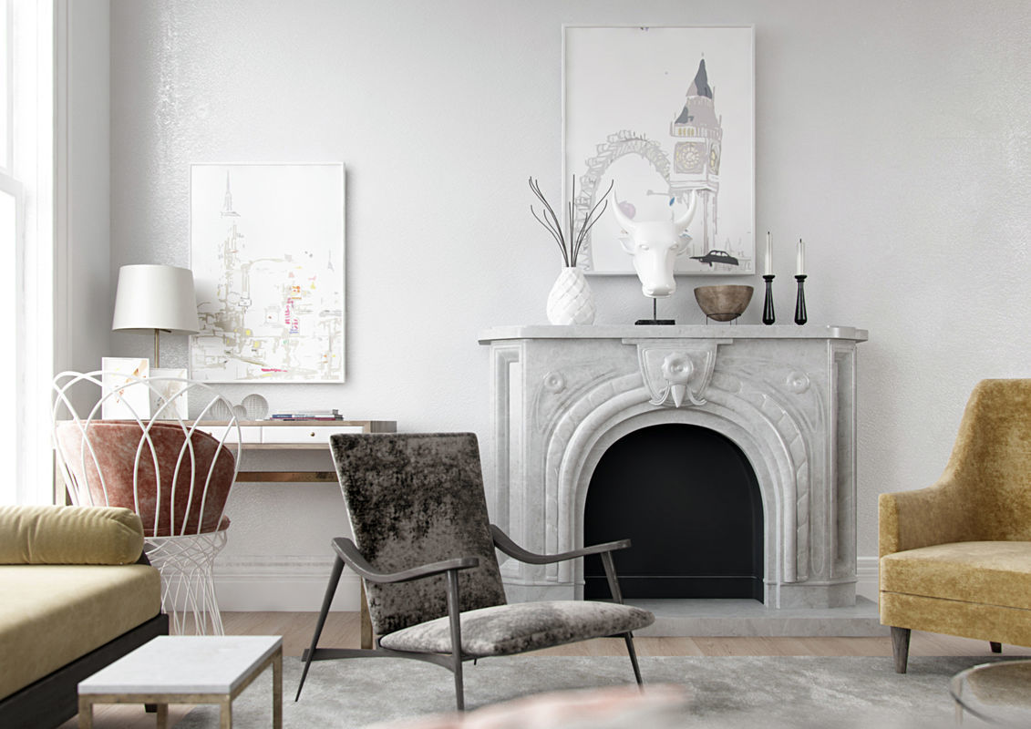 VRay - C4D Scene files - Living Room Interior 3D model_4