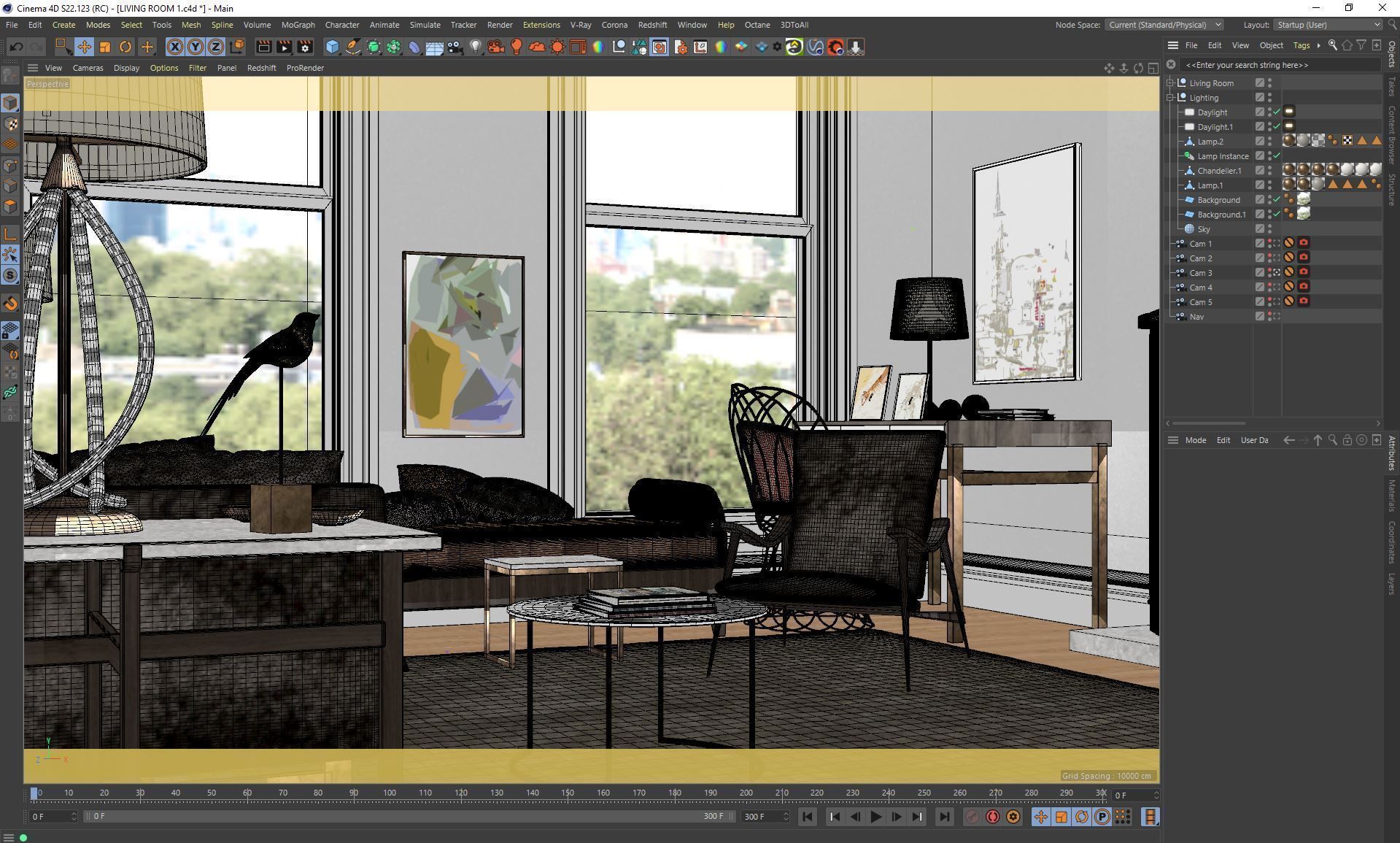 VRay - C4D Scene files - Living Room Interior 3D model_9