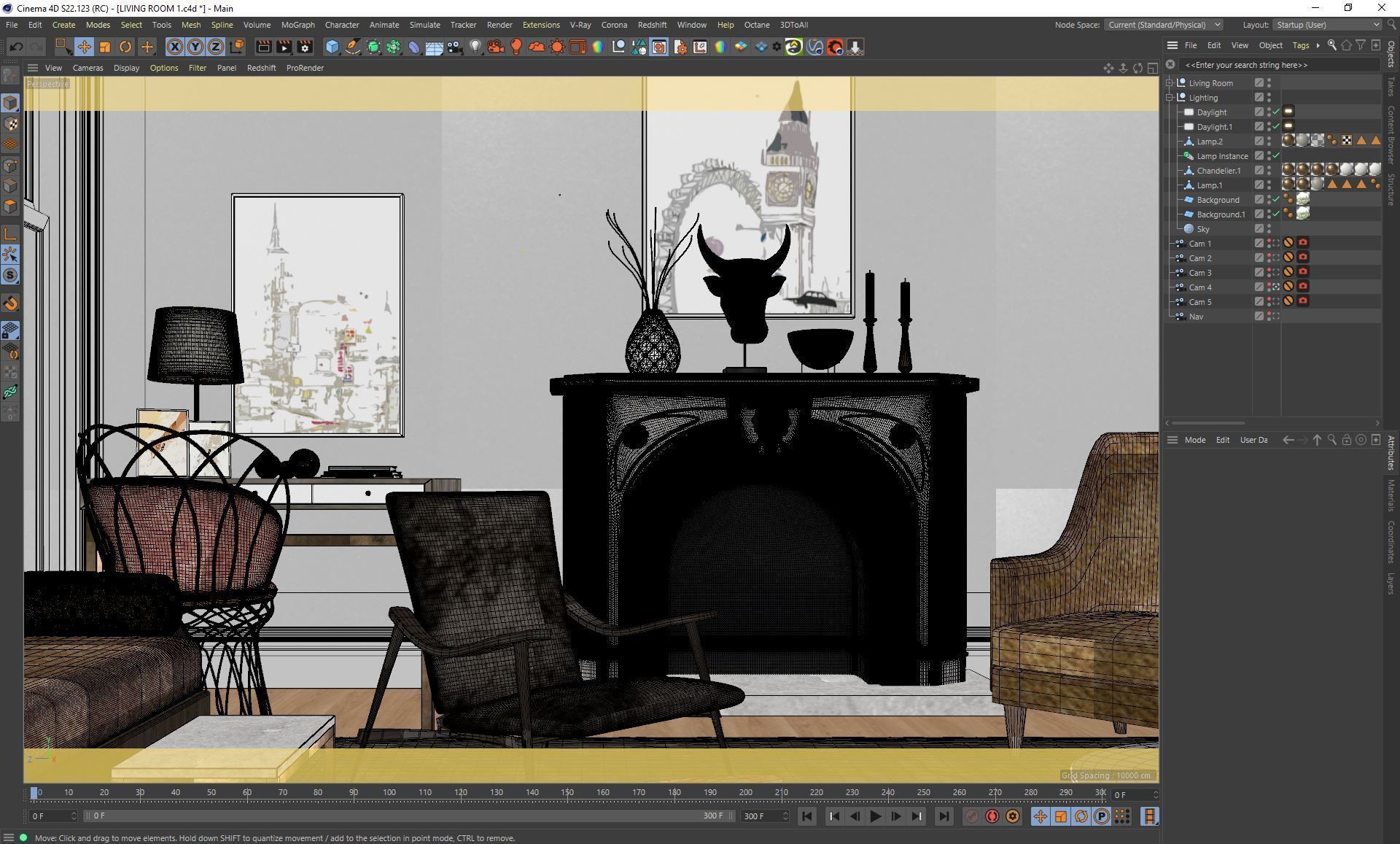 VRay - C4D Scene files - Living Room Interior 3D model_8