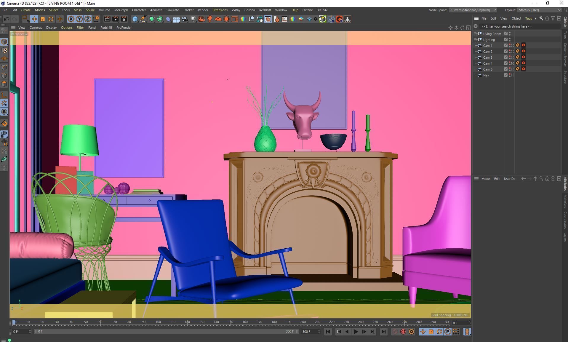 VRay - C4D Scene files - Living Room Interior 3D model_13
