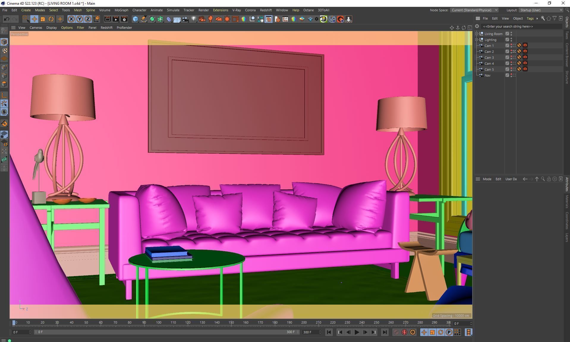 VRay - C4D Scene files - Living Room Interior 3D model_15
