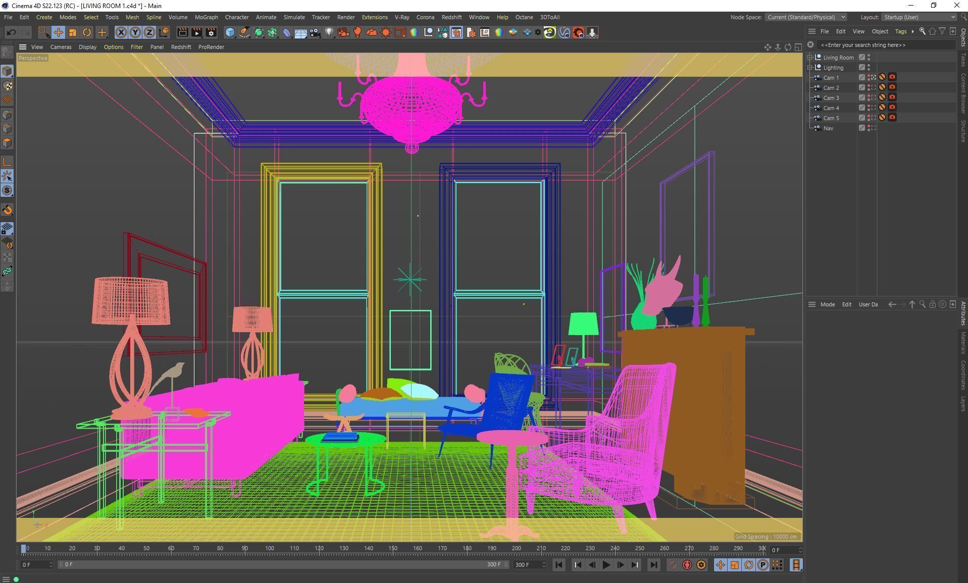 VRay - C4D Scene files - Living Room Interior 3D model_18