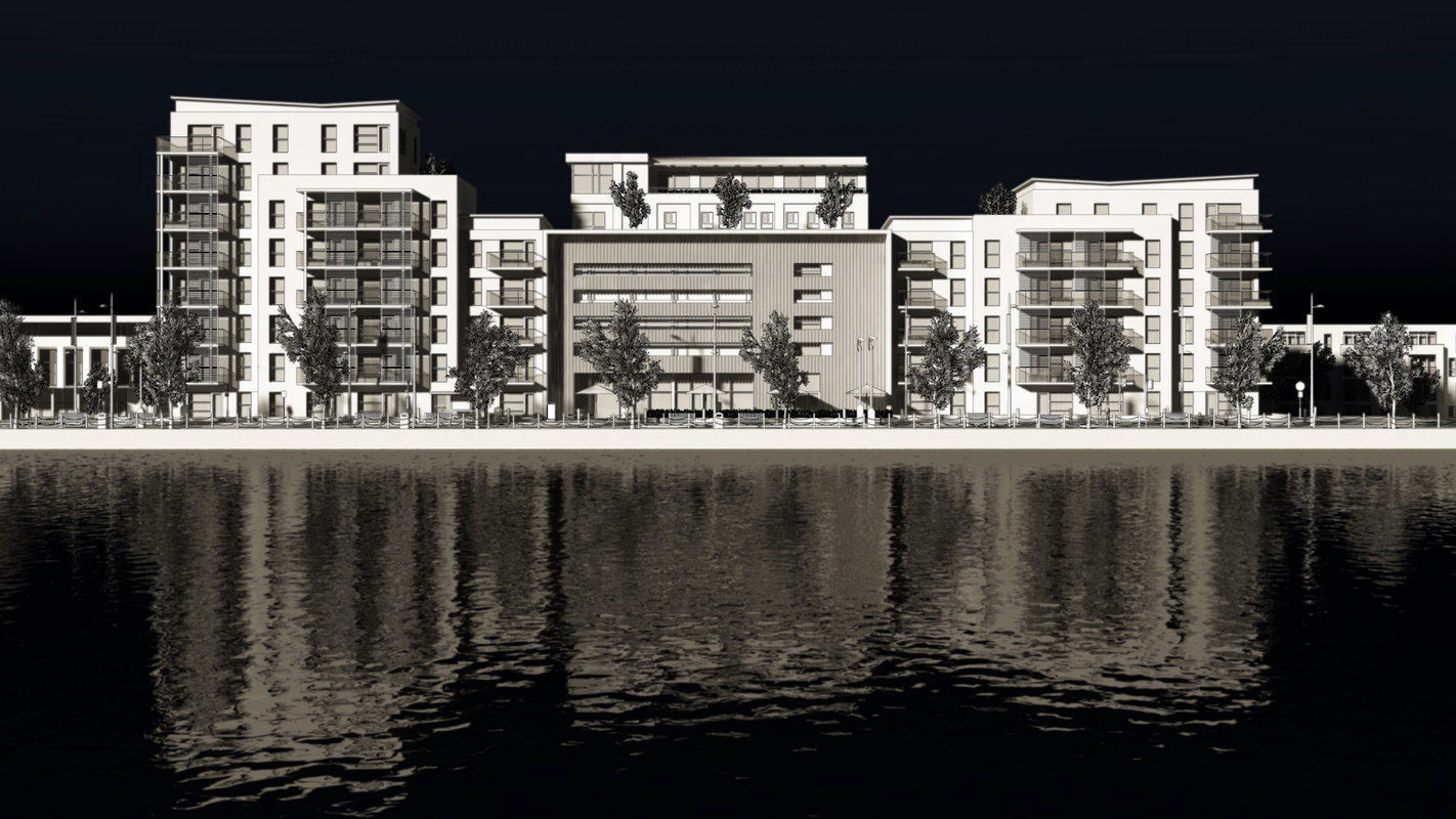 VRay - C4D files Waterfront Exterior Scene 3D model_3