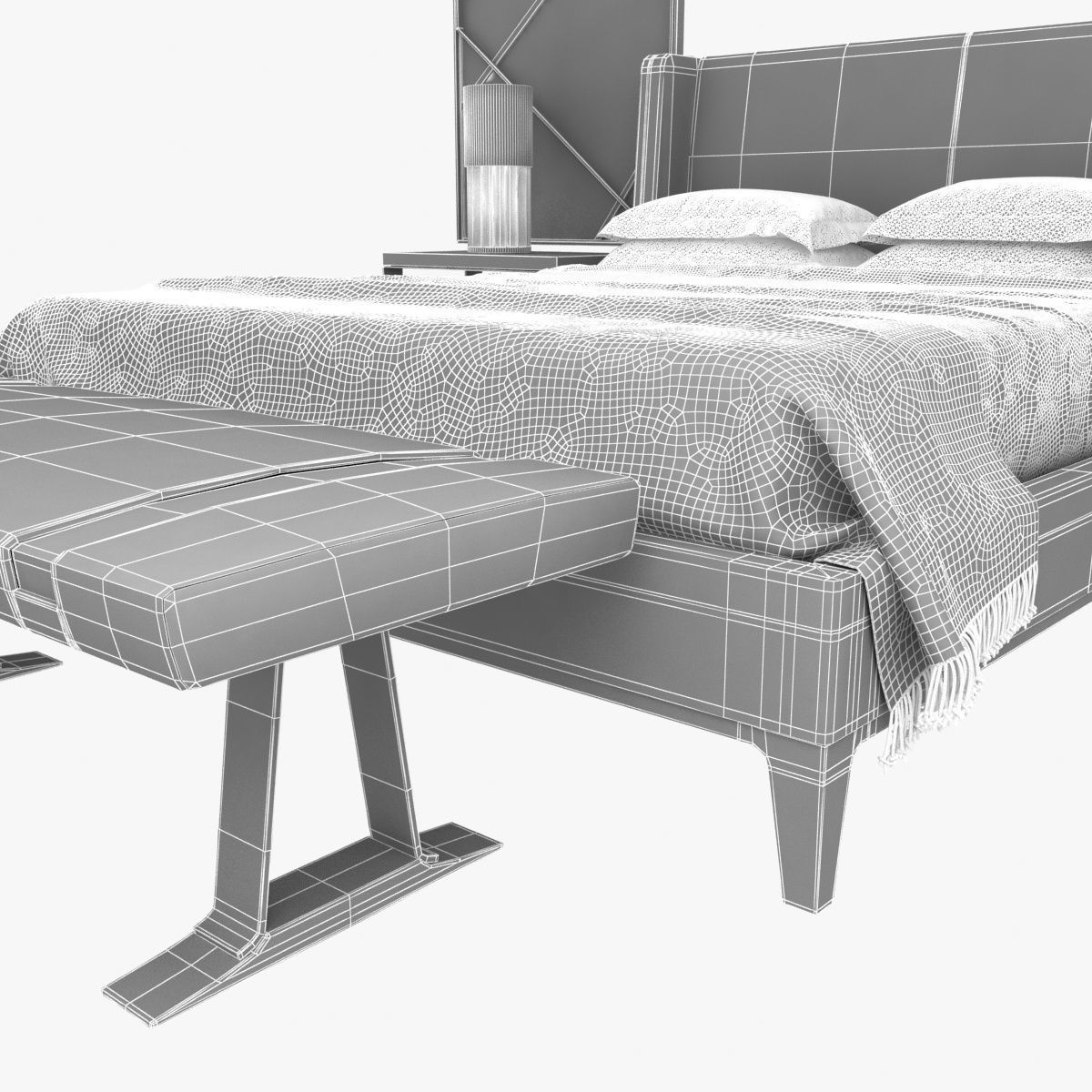 Holly Hunt bedroom furniture set 3D model_16