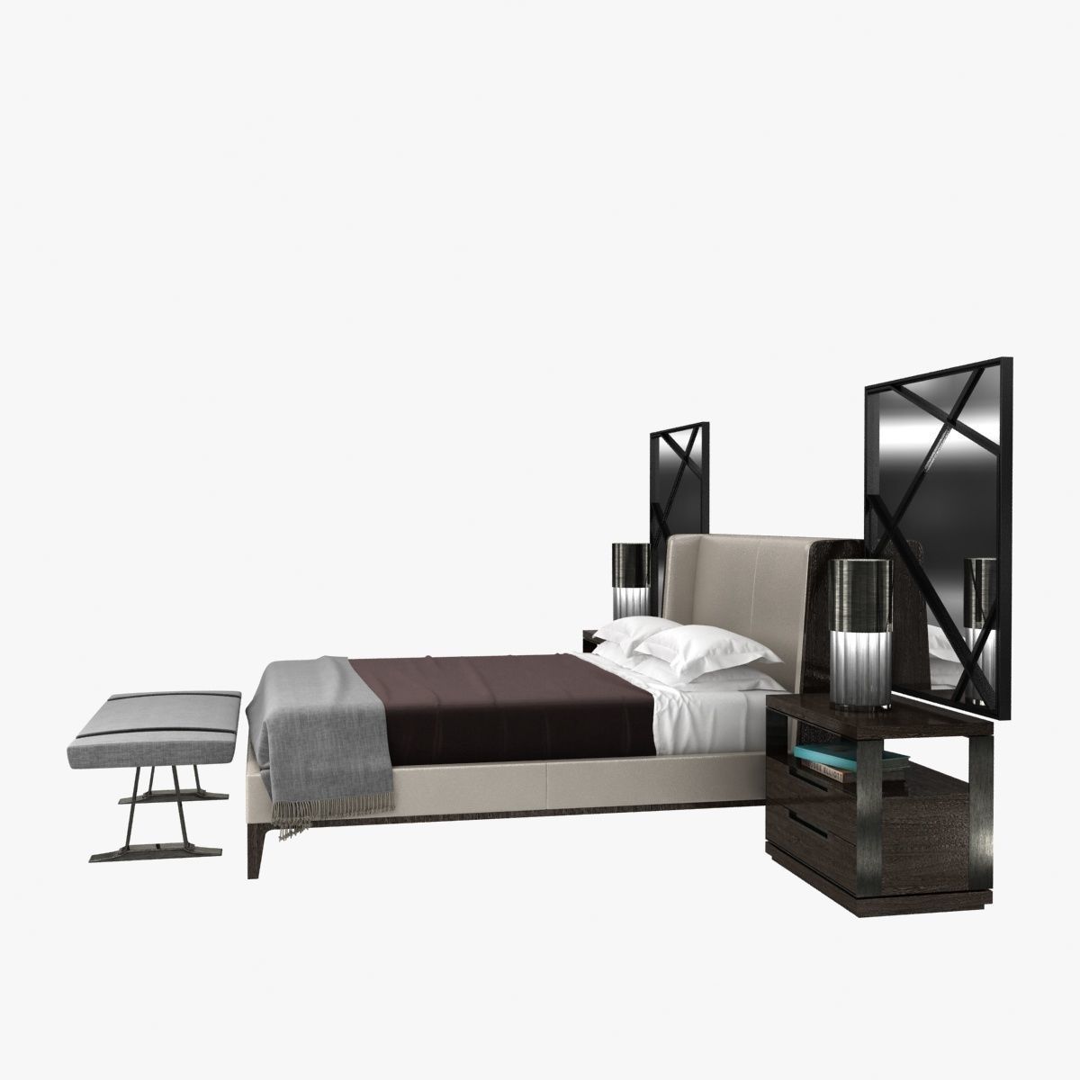 Holly Hunt bedroom furniture set 3D model_3