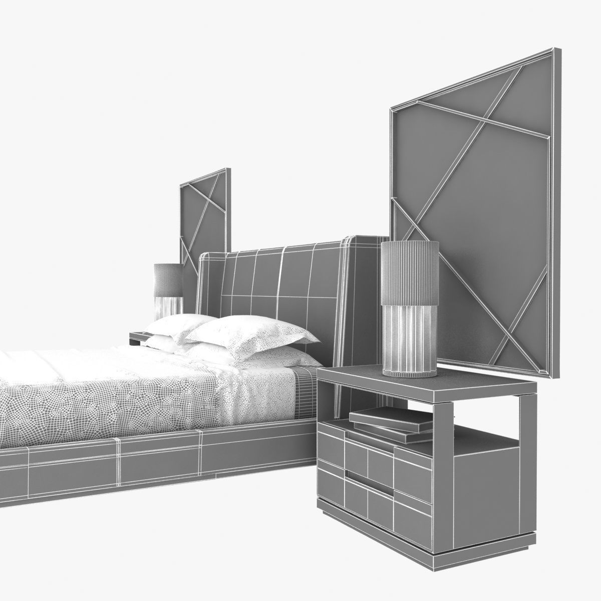 Holly Hunt bedroom furniture set 3D model_12