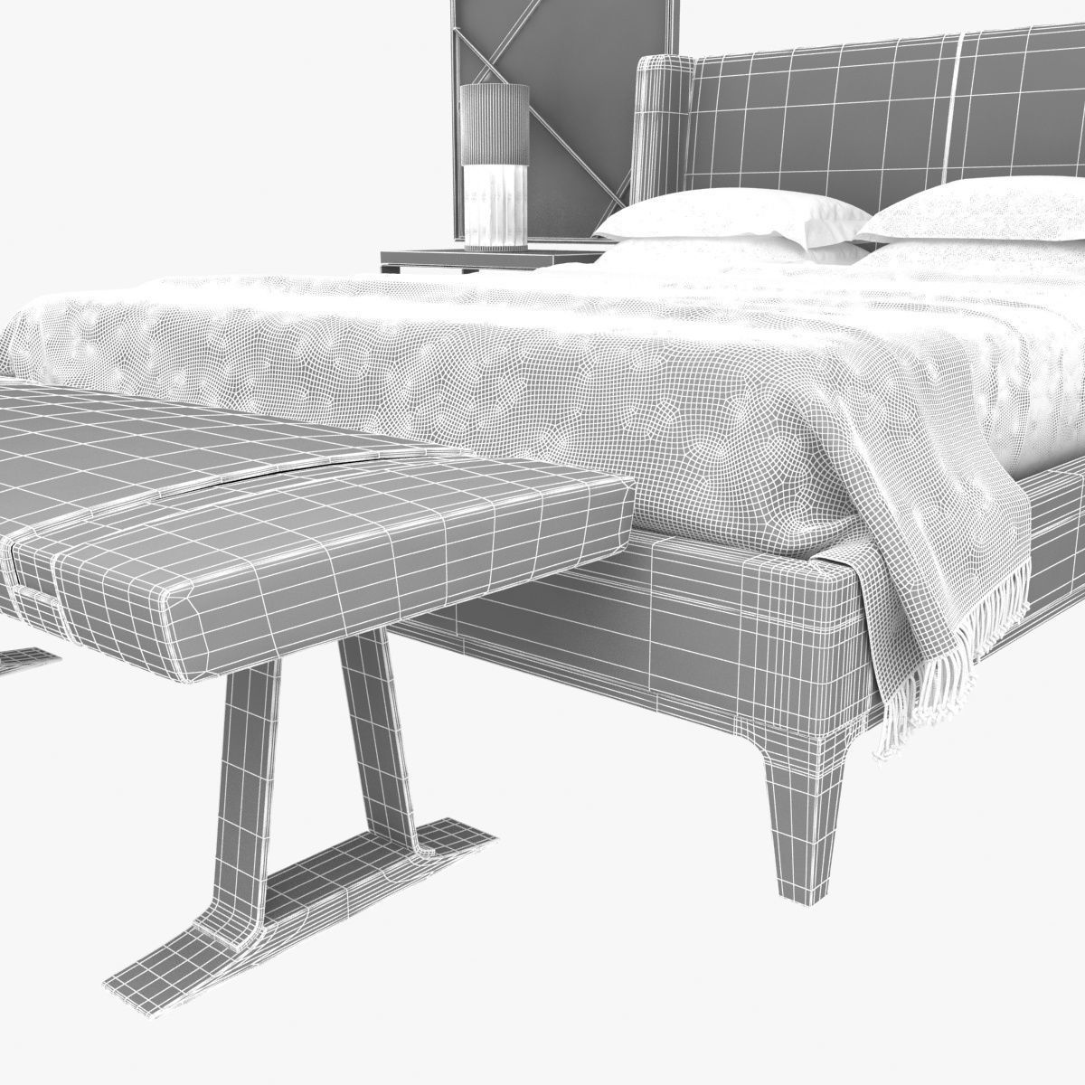 Holly Hunt bedroom furniture set 3D model_13