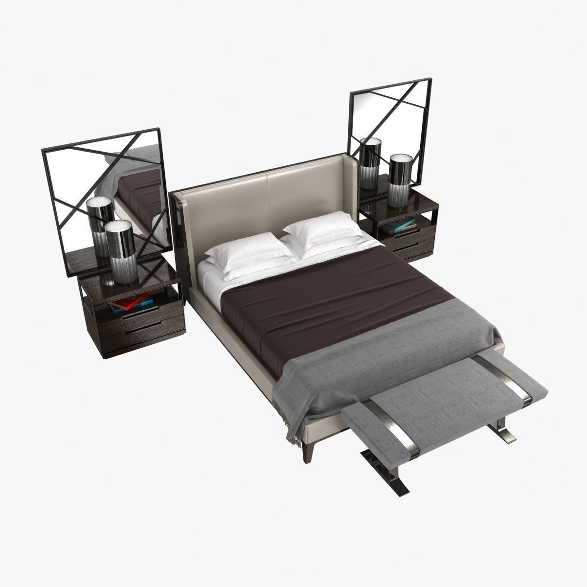 Holly Hunt bedroom furniture set 3D model_1