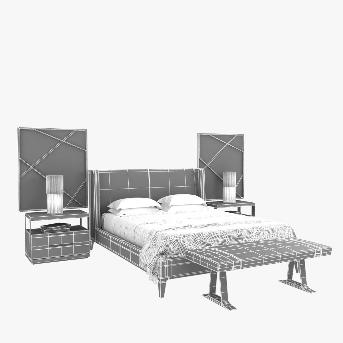 Holly Hunt bedroom furniture set 3D model_7