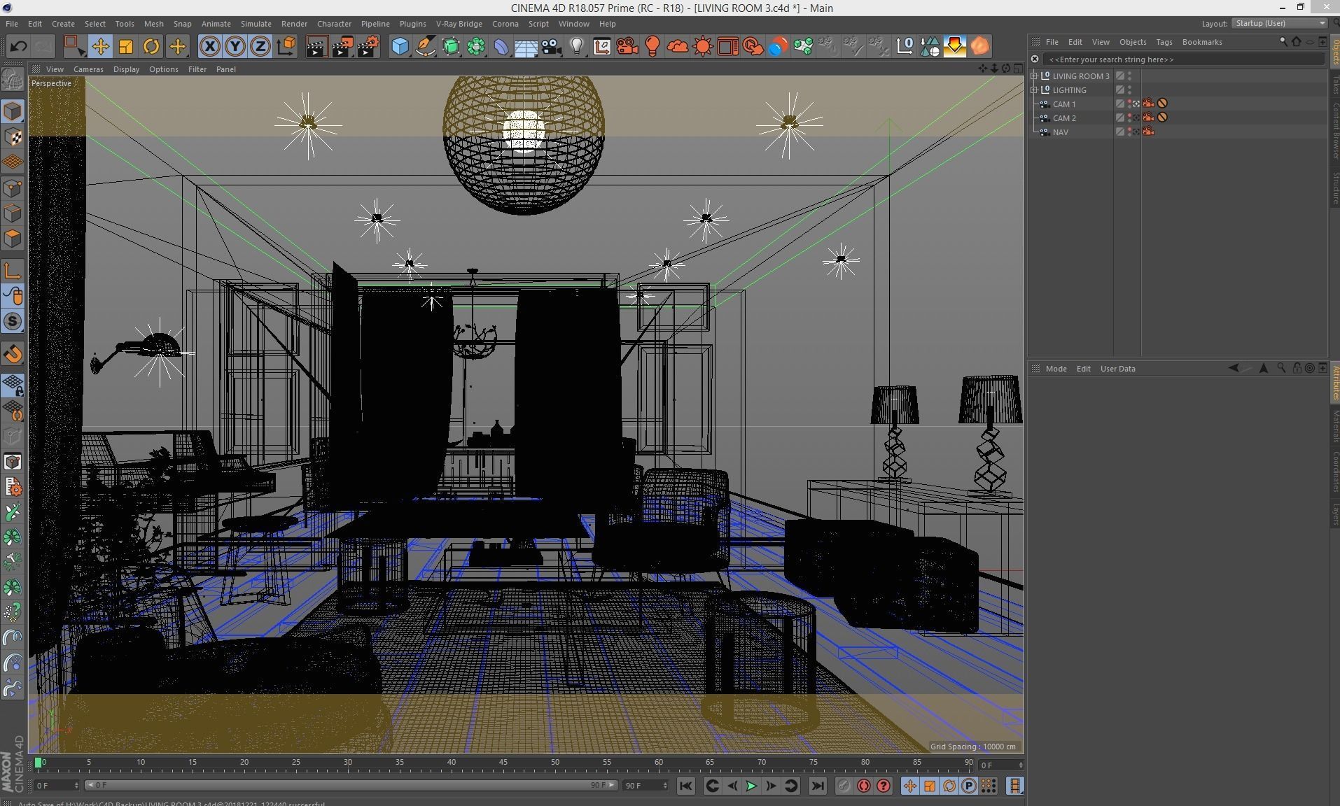 Corona - C4D Scene files - Living Room 3 Interior 3D model_4