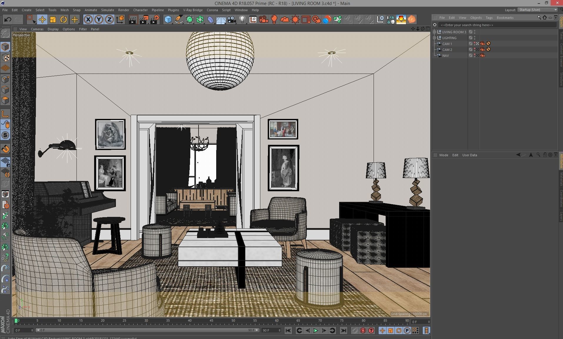 Corona - C4D Scene files - Living Room 3 Interior 3D model_3