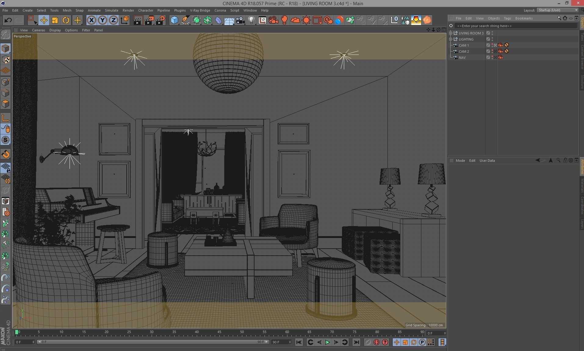 Corona - C4D Scene files - Living Room 3 Interior 3D model_5