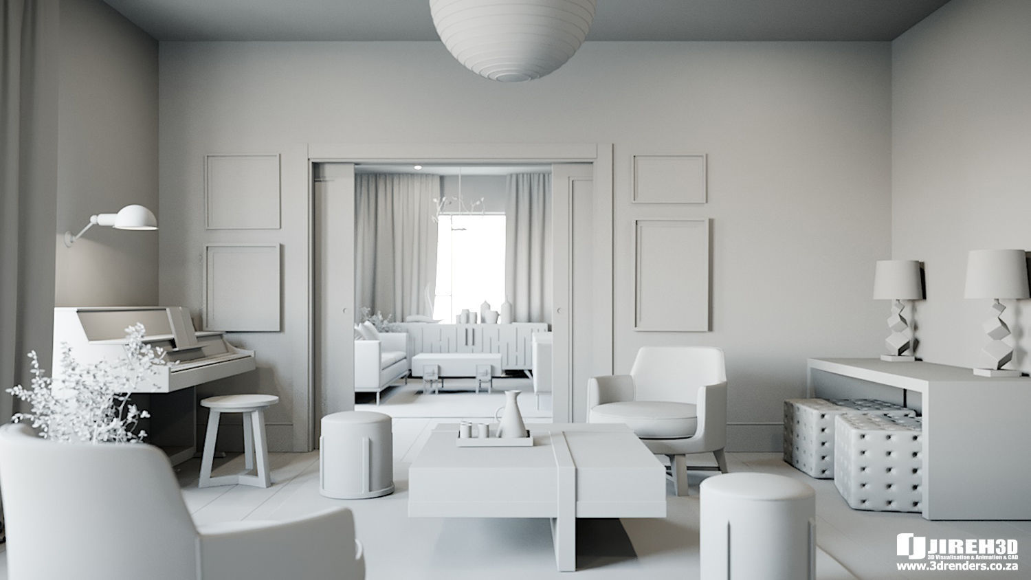 Corona - C4D Scene files - Living Room 3 Interior 3D model_2
