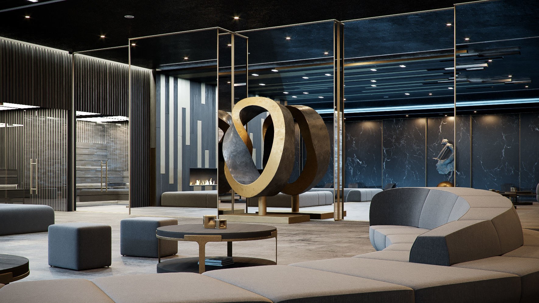 Corona - C4D scene files - Residential Pool Interior 3D model_6