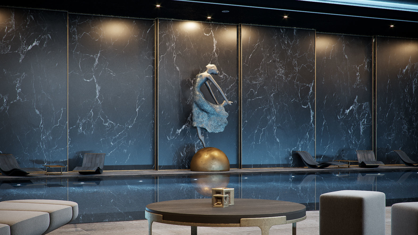 Corona - C4D scene files - Residential Pool Interior 3D model_7