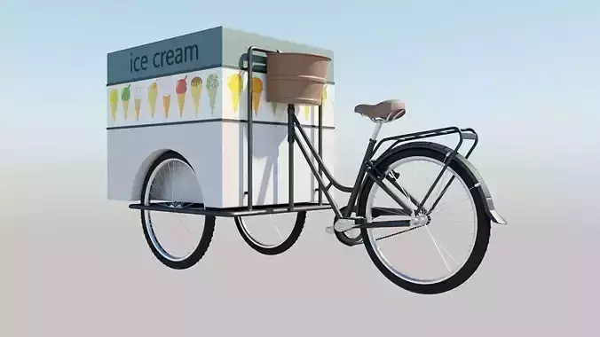 Traditional Three-wheeled Tricycle 3D model