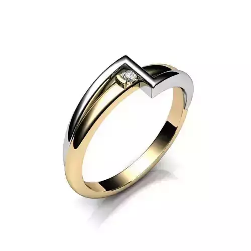 Multi Metal Engagement Ring With Diamonds 22